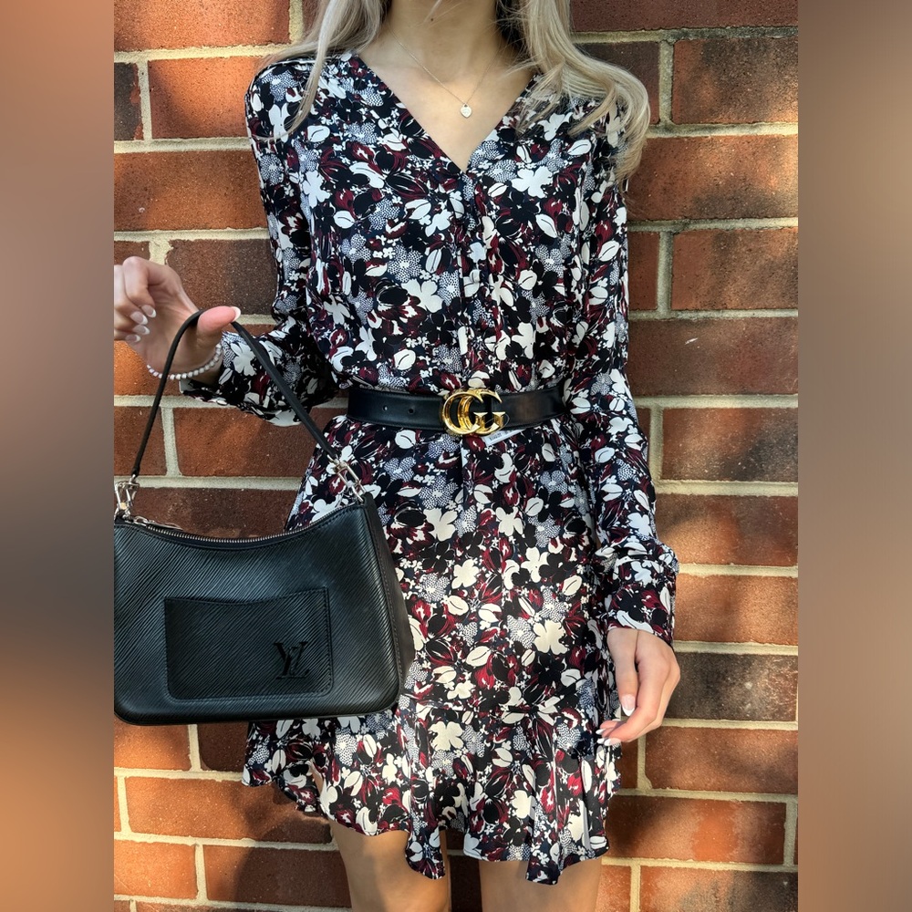 Veronica Beard Franklin floral print silk mini dress
